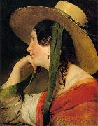 Friedrich von Amerling Girl in Yellow Hat oil painting reproduction